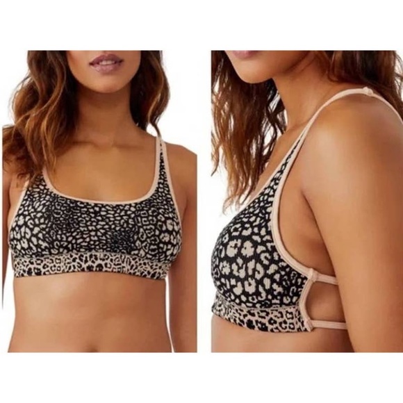 Free People Other - 6️⃣0️⃣0️⃣ Free People printed Sienna Strappy Bra Leopard Print Bralette Size NWT